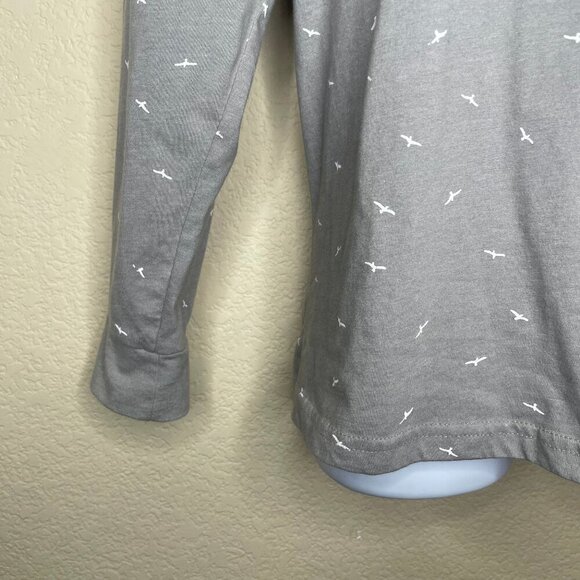 Denim & Flower Ricky Singh Mens Grey White Bird Pullover Long Sleeve Hoodie Med - Picture 3 of 11